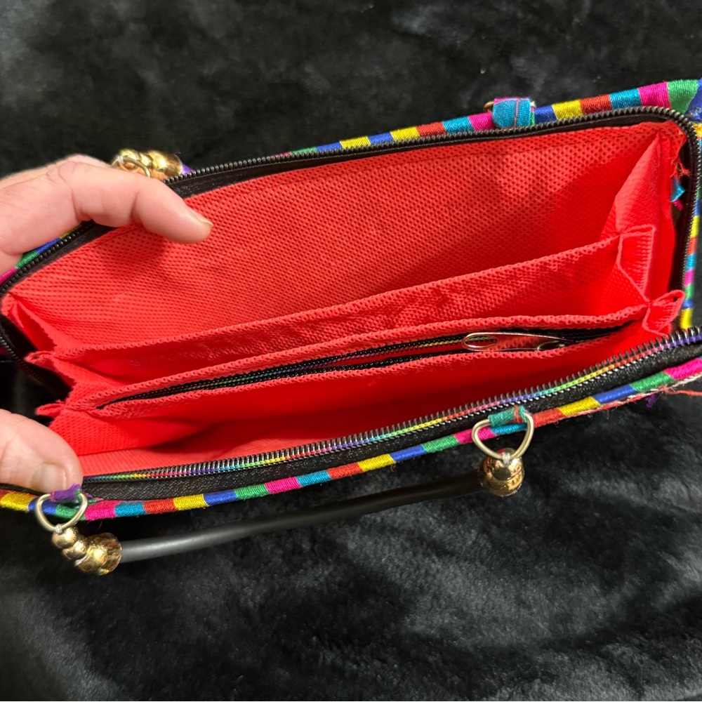 Boho Embroidered Clutch Colorful Festival Statement Purse - Picture 4 of 5